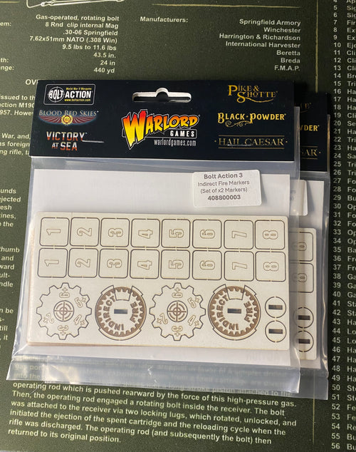 BA3 Indirect Fire Markers (Set of x2 Markers) – Bolt Action miniatures by Warlord Games, Warlord Minis Canada